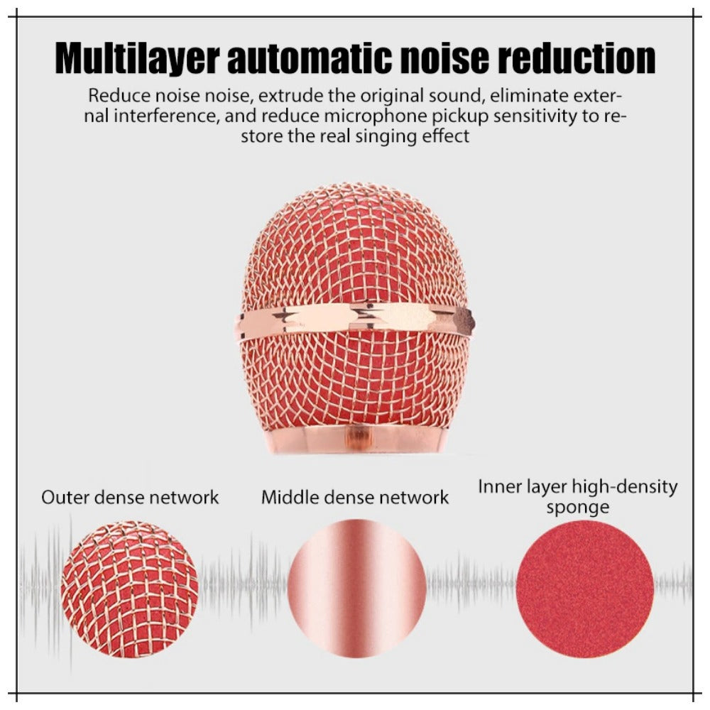 WS 858 Portable Rechargeable Wireless Bluetooth Microphone & HiFi Speaker KTV Handheld Karaoke Singing Mic For Kids & Adults Best For Birthday Gift Home Party Indoor Outdoor Entertainment Song and Naat Singing Wireless Mic