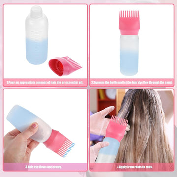 Hair Dye Bottle - Hair Dye Bottle with Comb - Hair Comb Applicator Bottle - Dyeing Bottles Combs - Hair Colouring, Oiling, Dye and Scalp Treatment Bottle (160 ml)Article No 4784      S55