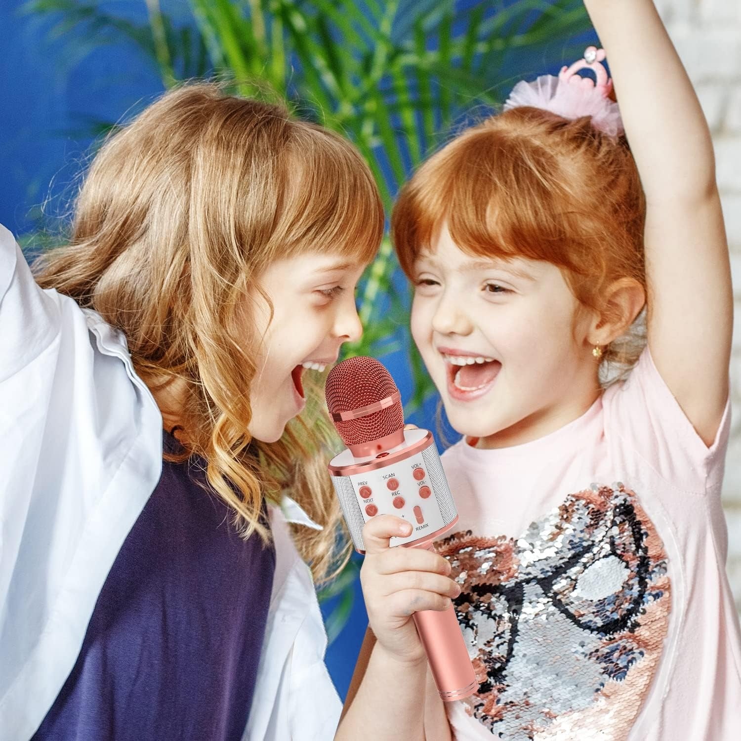 WS 858 Portable Rechargeable Wireless Bluetooth Microphone & HiFi Speaker KTV Handheld Karaoke Singing Mic For Kids & Adults Best For Birthday Gift Home Party Indoor Outdoor Entertainment Song and Naat Singing Wireless Mic